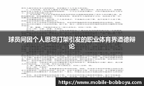 球员间因个人恩怨打架引发的职业体育界道德辩论